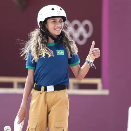 Skate nas Olimpíadas em Paris 2024 na Place de la Concorde